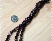 Amethyst Czech Fire Polished Glass Bead Strand - 6mm - Bicone - 3 Strands