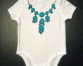 Girls Blue Bubble Necklace Illustration Bodysuit - Dress Up One Piece Baby - Childrens Clothing- Baby and Toddler and Kid's Clothing
