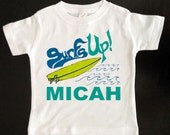 Surfs Up Shirt - Custom Surfer Dude Tshirt - Personalized Baby or Toddler Shirt With Custom Name