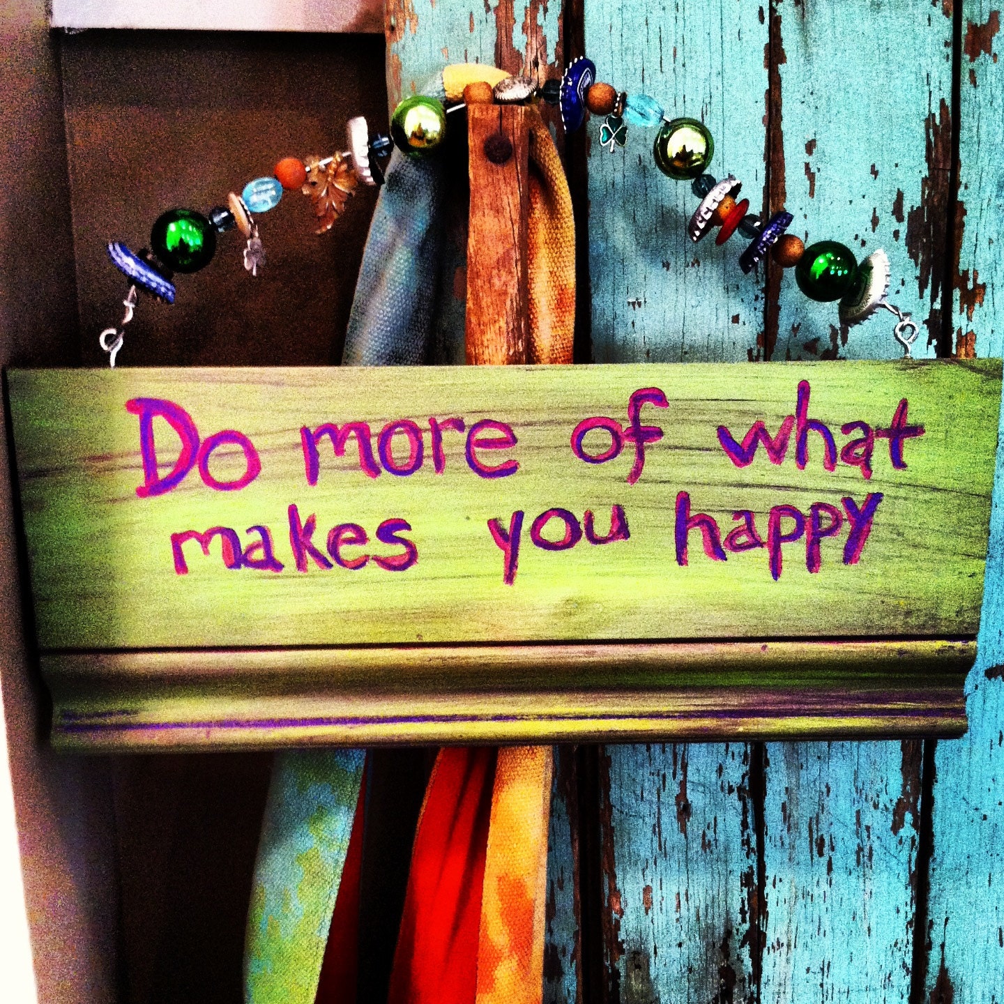 Do What Makes You Happy Folk Art Sign - JulyMoon7
