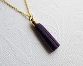 Purple Tassel Necklace - Fringe Jewelry