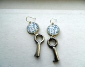 Skeleton Key Earrings Vintage Repurposed Jewelry Mothers Day Earth Day Reuse One of A Kind