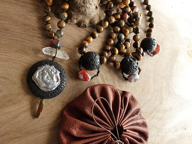 Meditation mala, a Tibetan Buddhist style 108 bead mala, yoga beads, yogic rosary