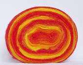 ON SALE Self Striping Chunky Wool Pencil Roving, Wool Roving Fiber, Excellent Quality, Red Yellow Orange