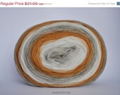 ON SALE KAUNI Self Striping Chunky Wool Pencil Roving, for Spinning, Felting or Knitting, mustard yellow, grey and vanilla white gradient