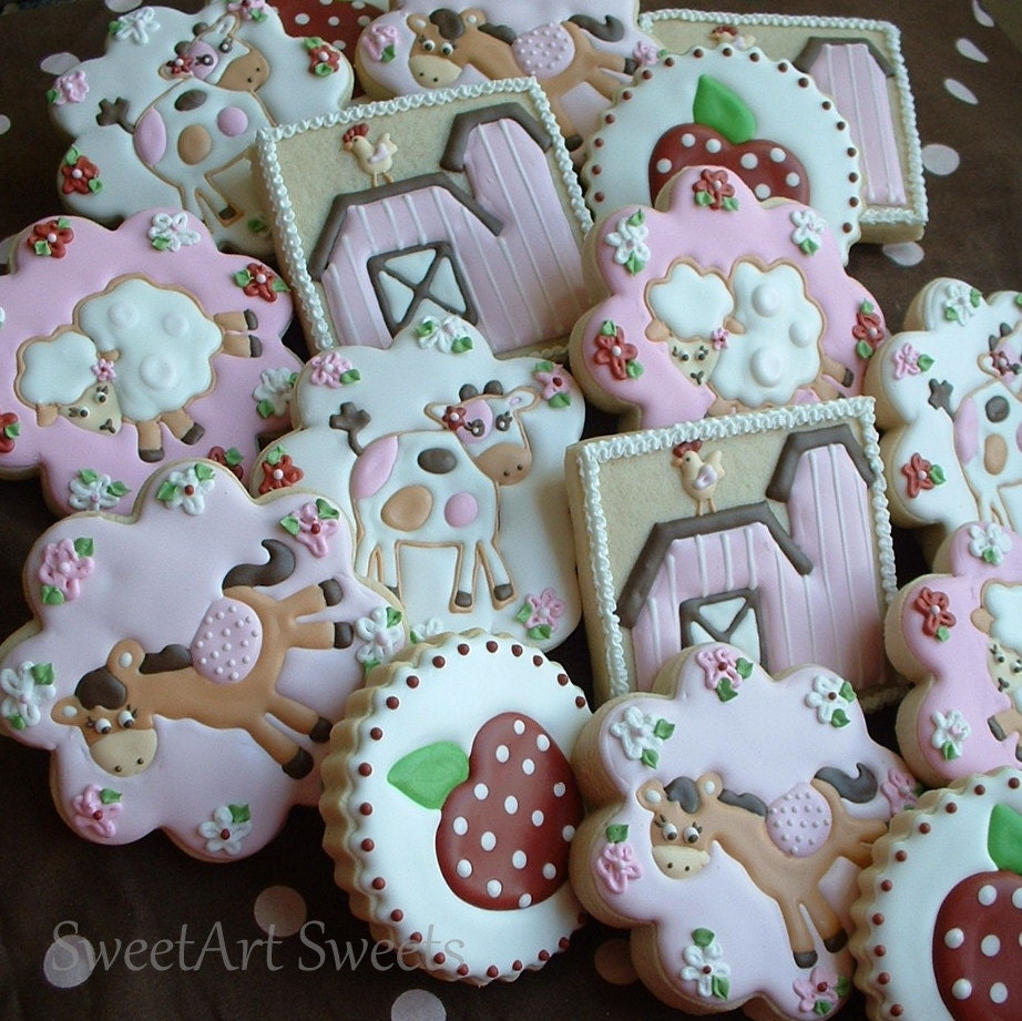 Barnyard Animal Cookies - 1 dozen Farm cookies