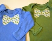 Twin Boy Onesies -- Bow Tie Onesies -- Long Sleeves -- 0-3 Months -- Baby Shower Gift