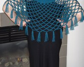 Poncho or Bathing Suit Cover Dark Turquoise Mesh