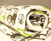 Organic Toddler Blanket - Double sided - Cotton batting- reversible - baby/toddler bedding