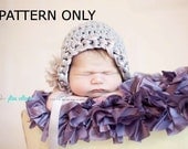 CROCHET PATTERN PDF- Ribbon trim bonnet pattern