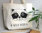Organic cotton - Shopping Bag Raccoon - Tote bag