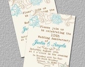 Flower Invitation, Birthday Invitation, Wedding Invitation, Anniversary Invitation, Shower Invitation, Invite