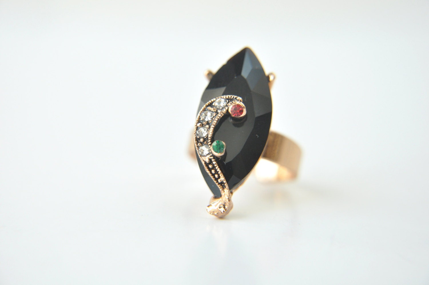 black agate ottomon ring