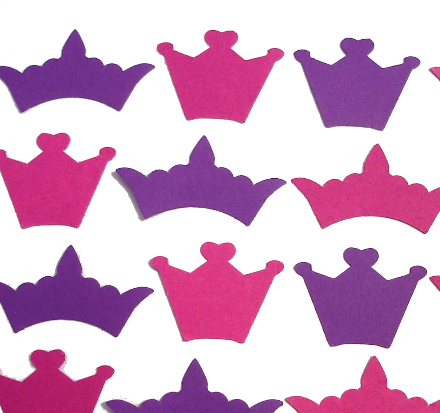 50 Pink Purple Tiara Crown punch die cut confetti scrapbook embellishments - No515