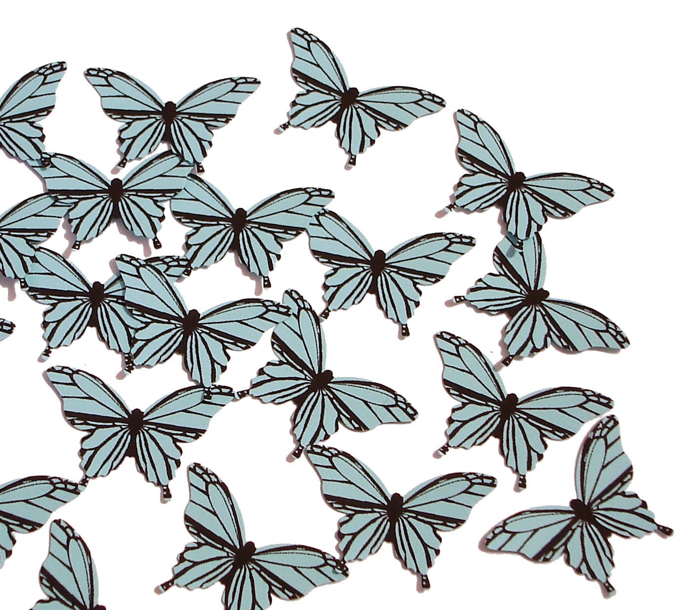 20 Light Blue Butterfly scrapbook embellishments, cutouts, confetti, card making, supply, handmade, party, decor, wedding - No813
