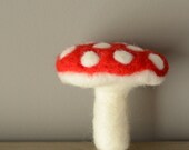Needle Felted Mushroom red white amanita toadstool home decor eco friendly