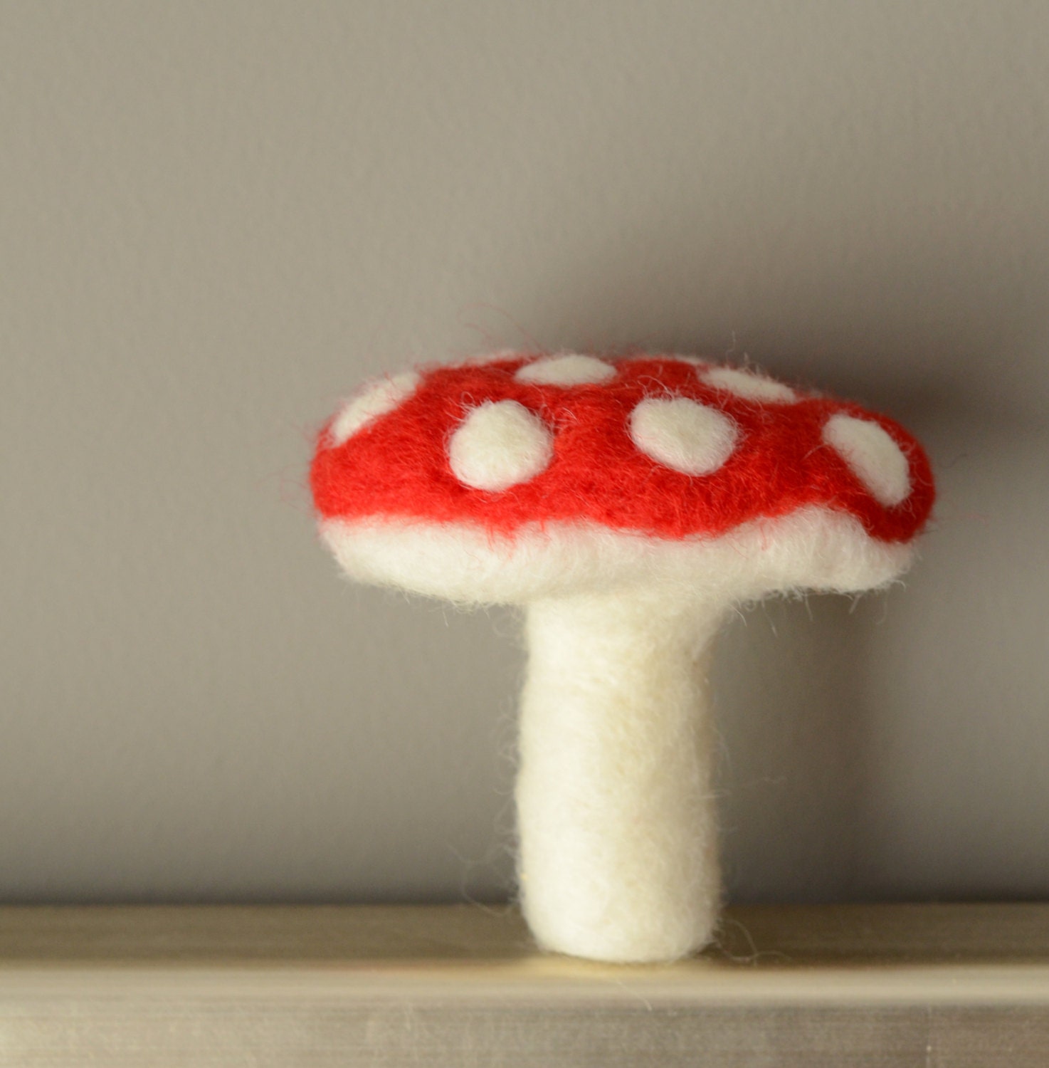 Needle Felted Mushroom red white amanita toadstool home decor eco friendly