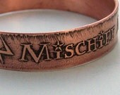 Mischief Managed - Etched Copper Cuff Bracelet - Harry Potter Jewelry