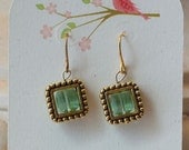 Square Gallery Peridot Earrings