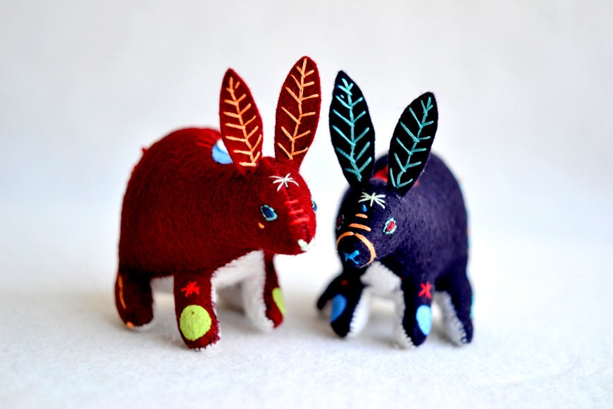 fortune rabbit red - soft sculpture animal