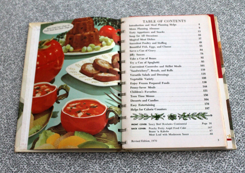 vintage campbell cookbook easy ways to delicious meals/ 465 recipes/ 1970s FREE SHIP