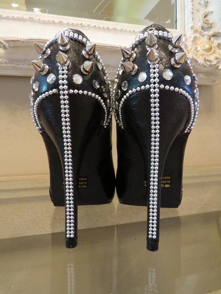 High Heel Platform Spiked  Women Shoes Black size 10... SALE ...A SpikesByG Design