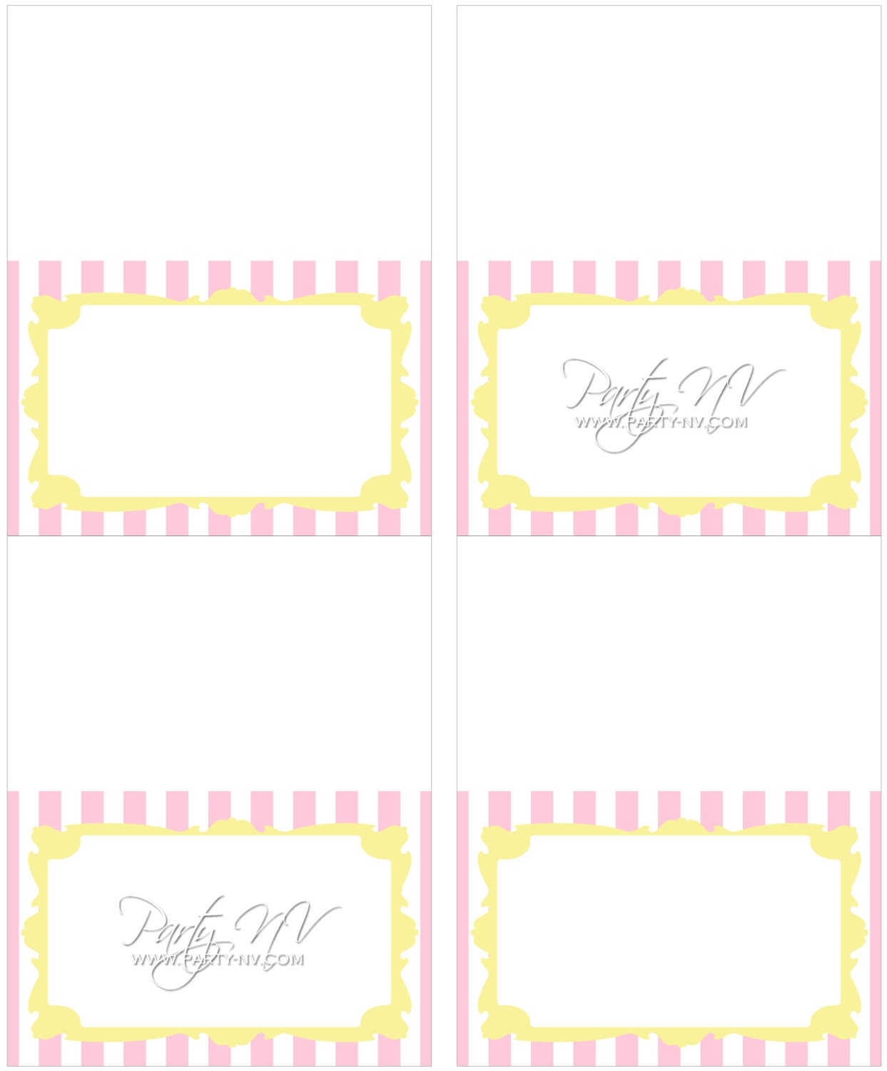 PRINTABLE (Blank TABLE TENTS) - "Old Time" Carnival Collection- Vintage Design