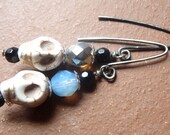Day Of The Dead Skull Earrings, Silver Filled Artisan Ear Wires, Nickel-Free