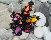 Extravaganza Yellow Black  Beads Crochet  Ring