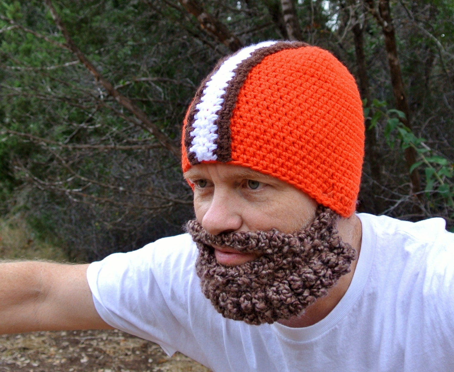 Crocheted Beard Hat Helmet or Beanie - Customize Colors and Size