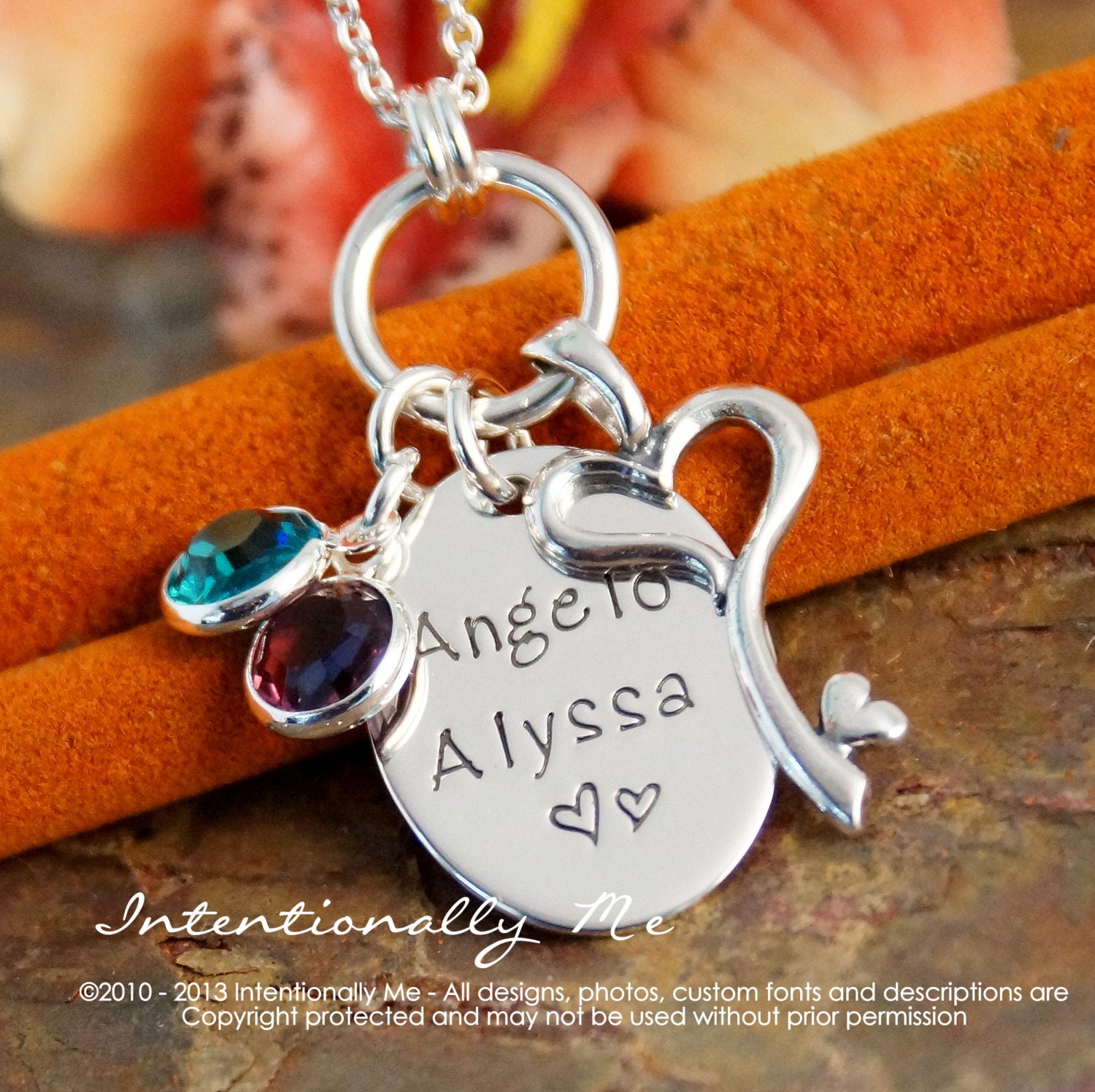 Hand Stamped Mommy Necklace - Personalized Jewelry - Proud Mommy with kids names and heart key