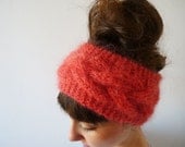 Coral Mohair Headband