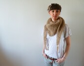 Scarf Shawl Mohair in Beige Can be Wear as a Shrug