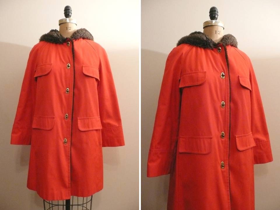 Vintage 1960s 1970s Coat 60s 70s Red Riding Hood Coat