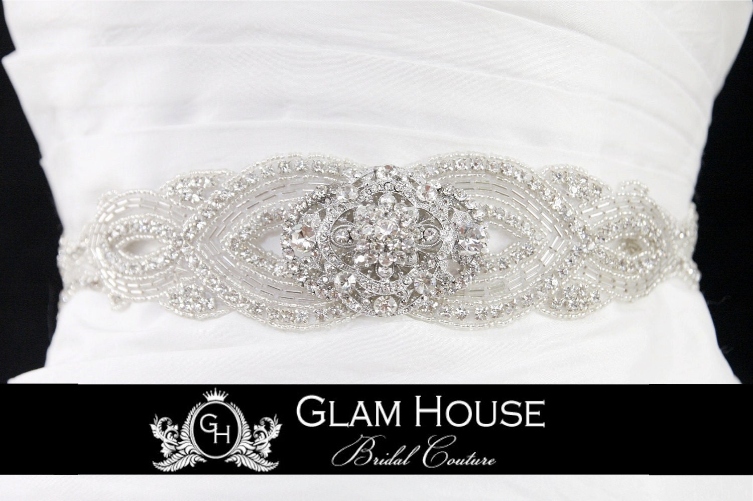 Swarovski Crystal Bridal Sash Belt - Glam Jewels , wedding sash , crystal sash