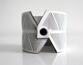 Chevron Eyedazzler Leather Cuff