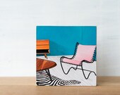 Midcentury Modern Art Block - Pink Chair, midcentury chair