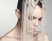 White Beaded Bridal Combs, Grand Couture Statement Hair Accessories, Vintage glass beaded strands,RESERVED for PHOTO SHOOT - HopscotchCouture White Beaded Bridal Combs, Grand Couture Statement Hair Accessories, Vintage glass beaded strands,RESERVED for PHOTO SHOOT - HopscotchCouture