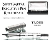 Perfect gift for a man, sheet metal pen, executive style with black titanium