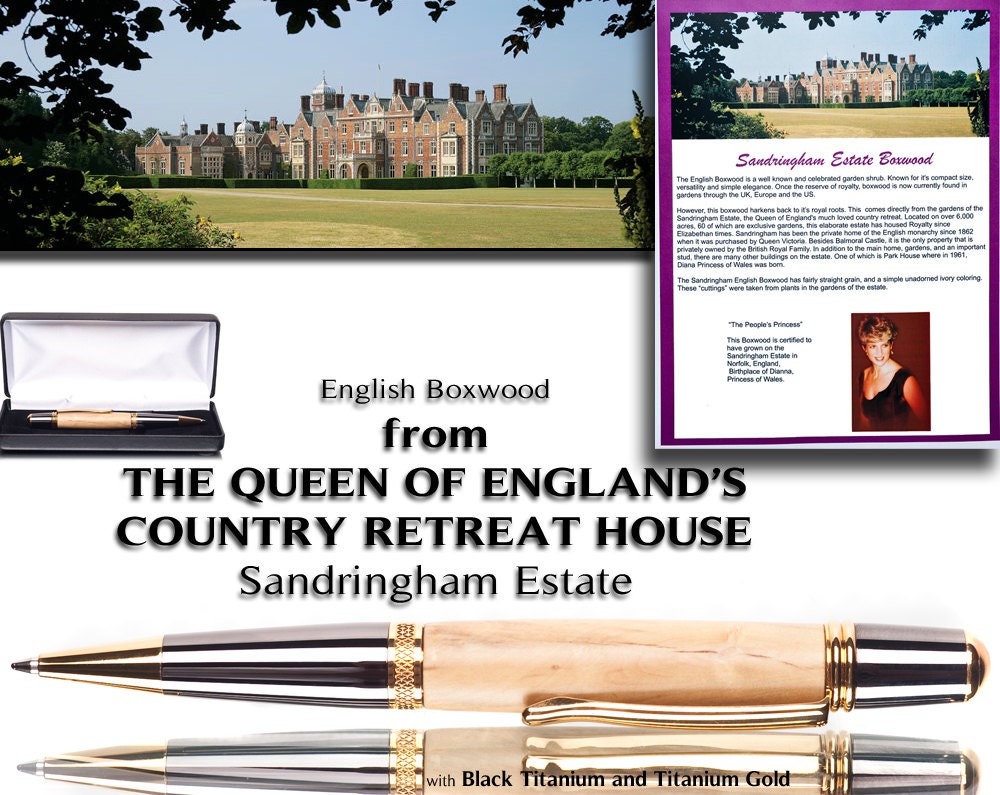 Rare Ballpoint Pen wood from the Queen of England's Royal Sandringham Estate