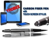 Fathers Day Gift Idea - Carbon fiber pen with touch screen stylus for cell phones or tablets, great gift for a guy