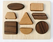 Deluxe Shapes Puzzle, organic chunky wood puzzle for babies and toddlers