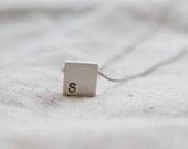 Personalized initial Square Necklace - S2304-1