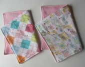 Baby girl burp cloth - set of 2 - ready to ship