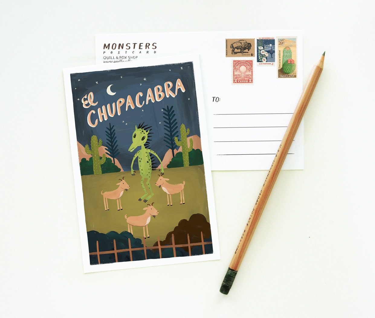 El Chupcabra Postcard 1pc