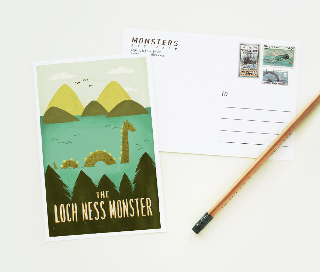 Lochness Monster Postcard 1pc