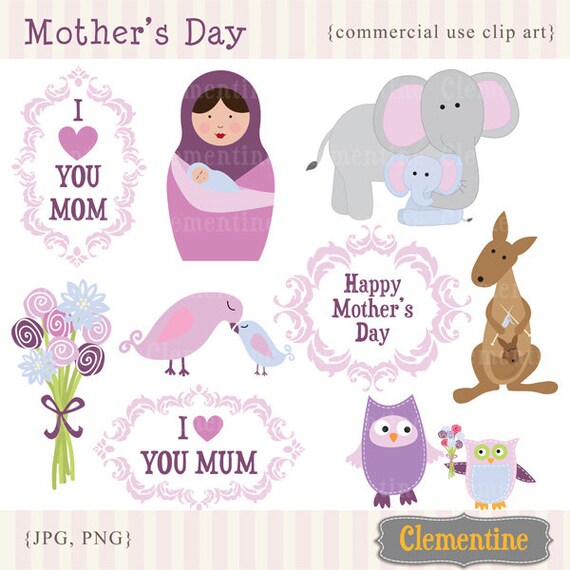 40% OFF SALE -Mothers Day clip art images, owl clip art, Mothers day clipart, commercial use clip art- Instant Download Il_570xn