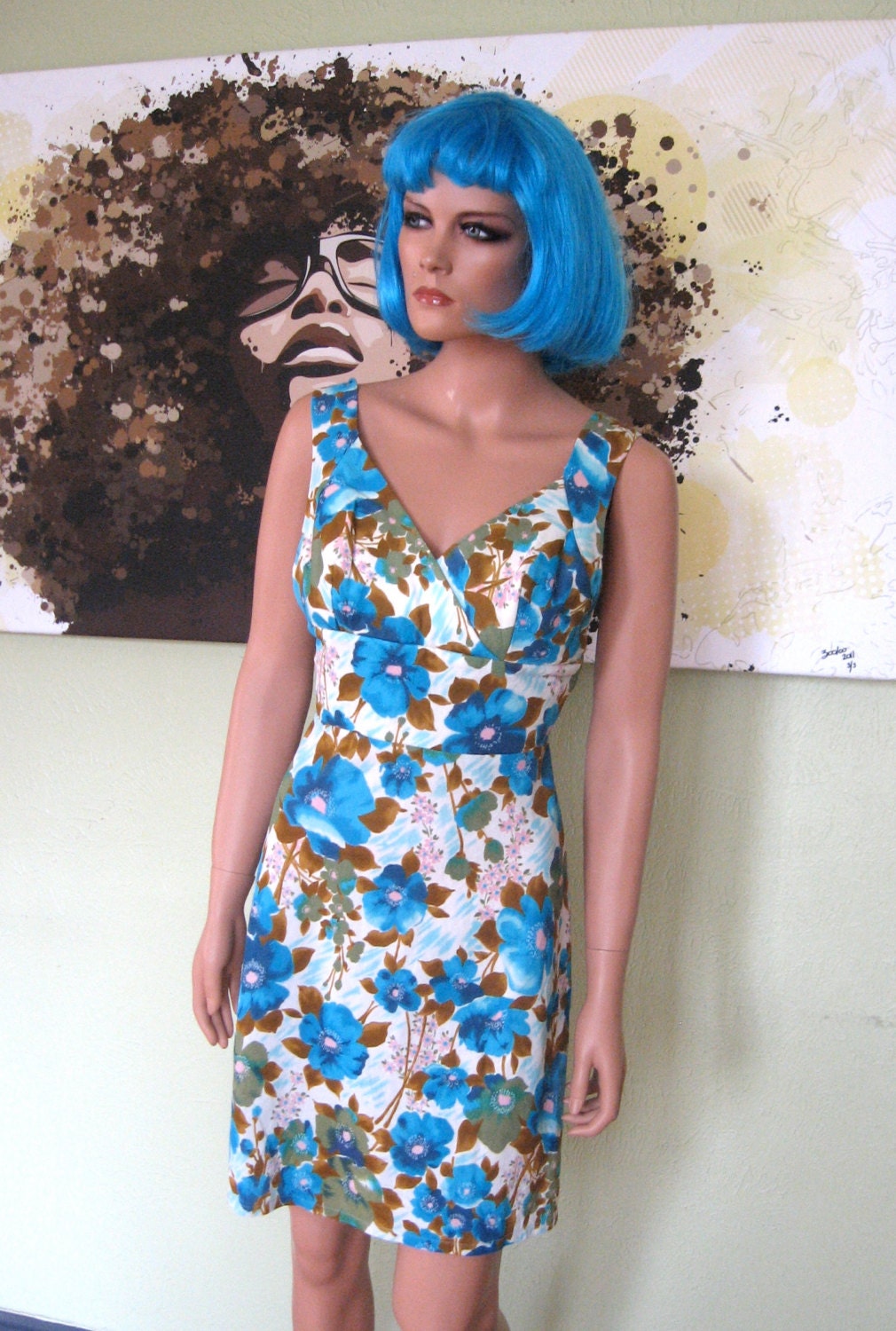 Blue Hawaii 60s Tiki Sundress