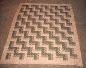 CUSTOM MADE to Order Rail Fence Pattern Quilt in Twin Size ------ 50% Deposit