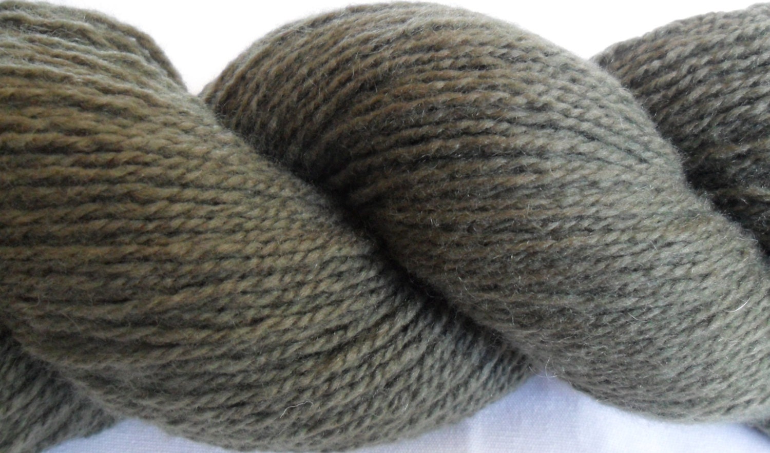 Khaki Green Wool and Cashmere Reclaimed Yarn- 349 yards